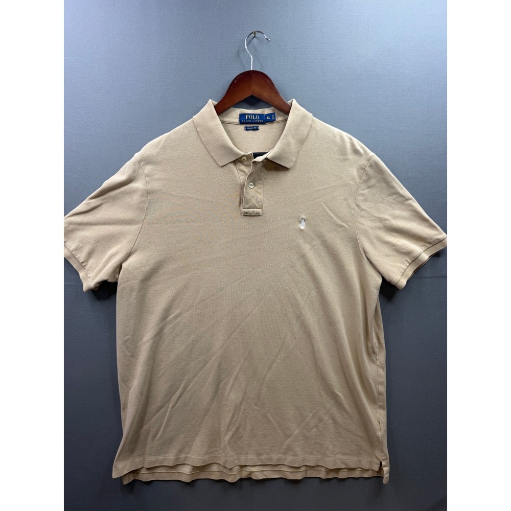 Polo Ralph Lauren Polo‎ Shirt Mens Tan Classic Fit Short Sleeve XL